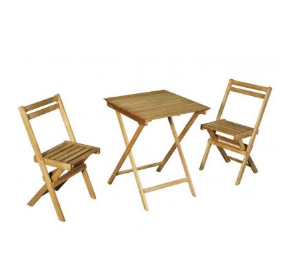 Table pliable avec 2 chaises